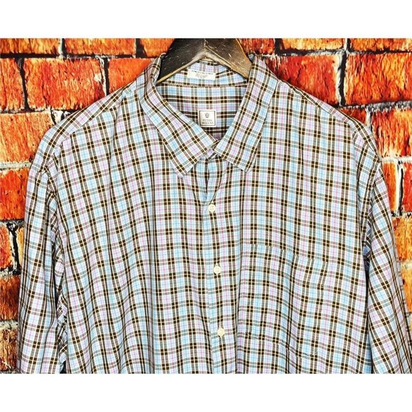 Peter Millar Men’s Long Sleeve Button Front XXL Cotton Multicolor Plaid Shirt - Picture 1 of 4
